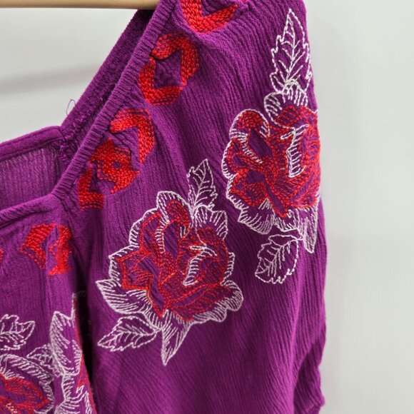 Cloudchaser Purple Boho Embroidered Blouse XL - Picture 4 of 10
